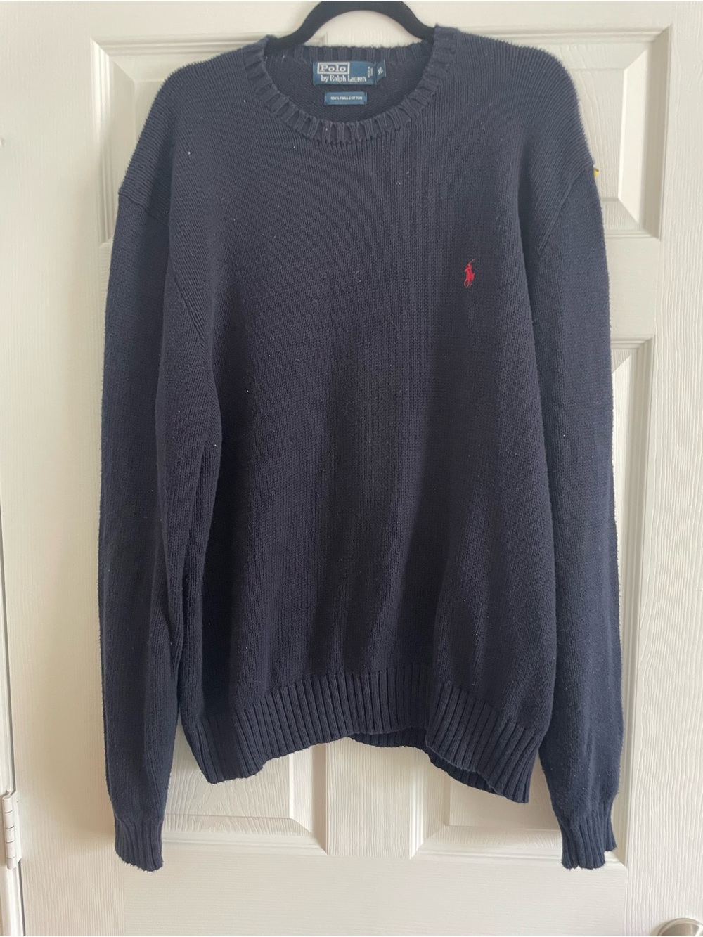 Ralph Lauren Navy Crewneck Sweater with Red Pony